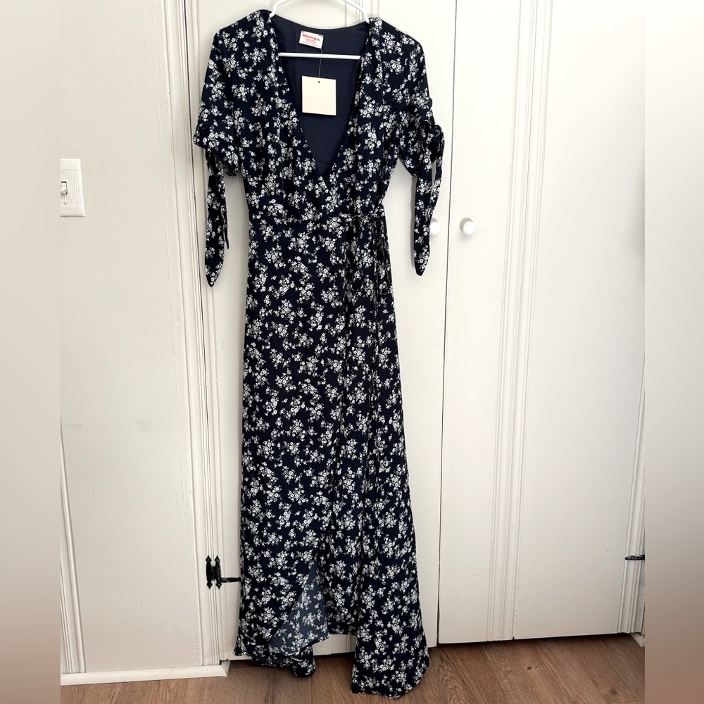 Showpo Floral Navy Maxi Dress